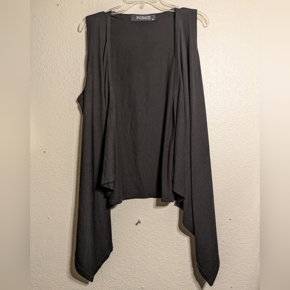 podum Black Sleeveless Cardigan Vest Size Xl Pre-owned - Picture 2 of 5